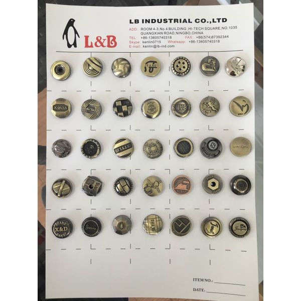 Wholesale Custom Brand Metal Garment button Custom Made Metal Buttons for Lady Coat