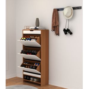 Three Layer MDF Shoe Wooden Cabinet With Shaker Door