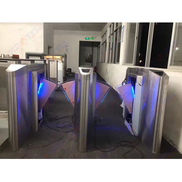 2 Lanes Optical Waist High Turnstile Face Recognition Temperature For Lobby