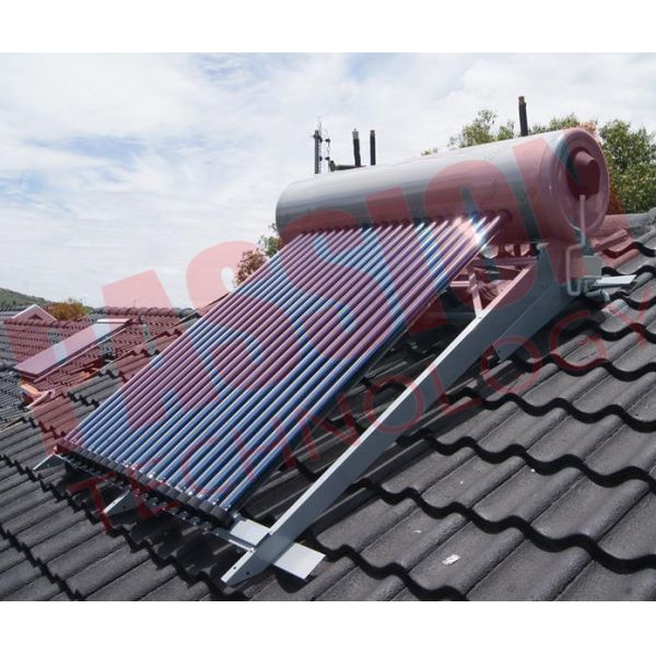 Buy Integrated Pressurized Rooftop Solar Water Heater Silver Steel Outer Tank at wholesale prices