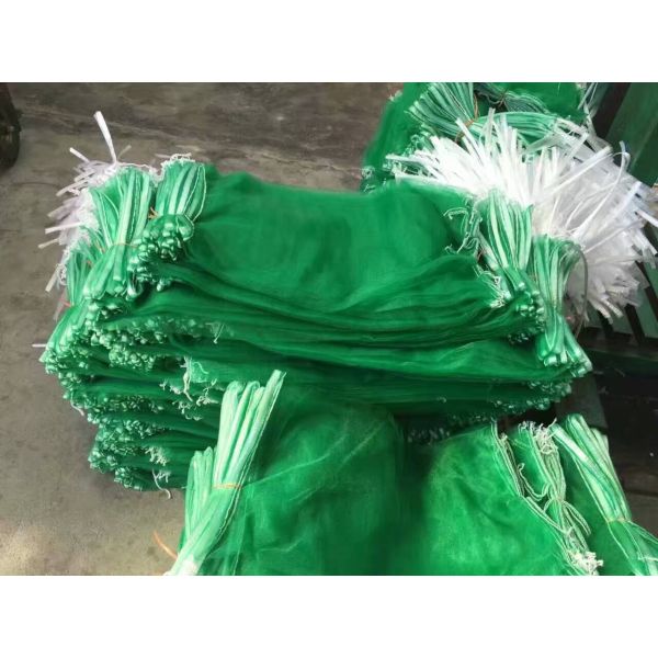 Green Tubular Woven Mesh Bags HDPE Virgin Monofilament Knitted Mesh Bags