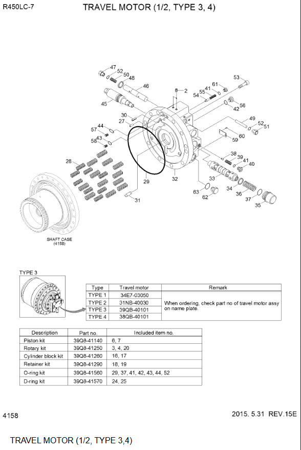 39QB-40101 39QB-42100 39QB-40101 Travel Gearbox Final Drive For Hyundai R480LC-9 R520LC-9 R500LC-7 Travel Assembly Travel Motor Excavator Parts