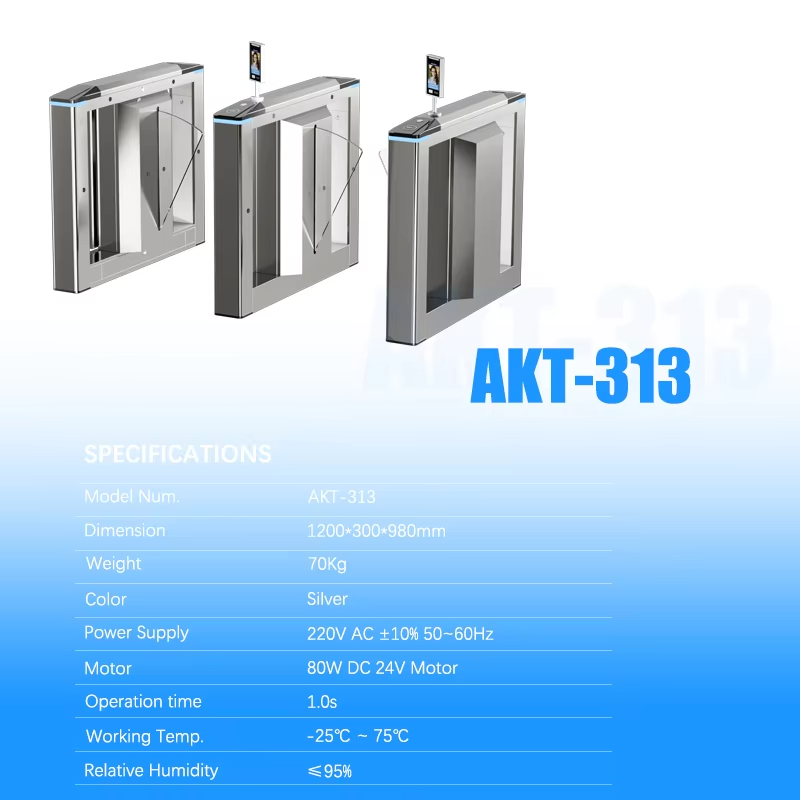 High-Security Long-Lasting Flap Speed Barrier: Card-Scanning Metro Flap Gates