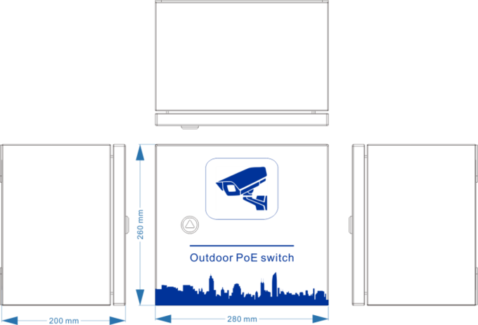 Customized Pole Mounted Network Switch Cabinet EB2042PG Outdoor Smart Surveillance Box