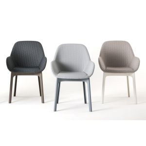Clap Padded armchair / Clap Padded armchair - Fabric & plastic legs - Kartell