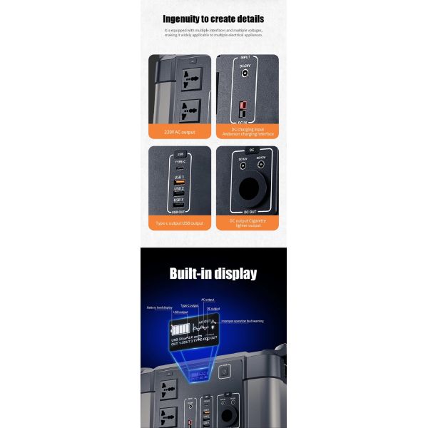 1110wh Backup Lithium Battery Portable Power Station 300000mAh 1000 Watt Power Bank