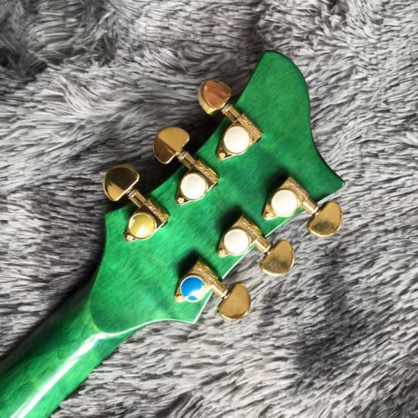 2021 Custom Grand Special Irregular Shape Body Semi-Hollow Body Electric Guitar in Green