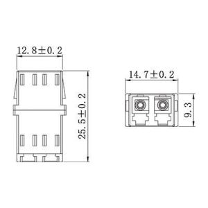 Duplex LC Adapter Multimode Fiber Coupler Mounting Without Flange