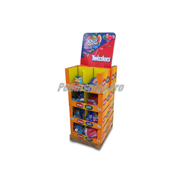 Buy 4 PDQ Stacked Cardboard Dump Bins Recyclable for Twizzlers Candies at wholesale prices