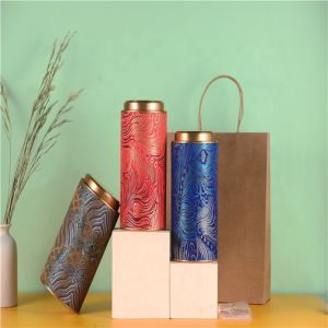 Cylinders Paper Tube Pen Holder With Lids Matte Lamination Blister Inserted