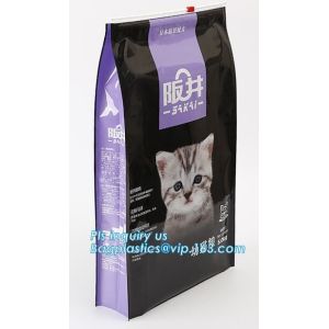 Side Gusset Plastic Aluminum Foil plastic Pet dog Food Bag with slider zipper,