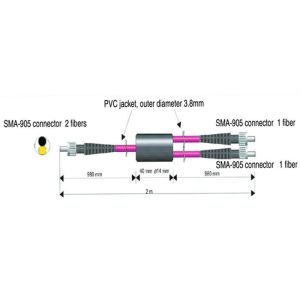 SMA 905 Connector 2.2mm Two Fibers Optic Patch Cables