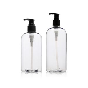 Chunky Round Shoulder Plastic Clear Pump Bottle 300ml 360ml 500ml