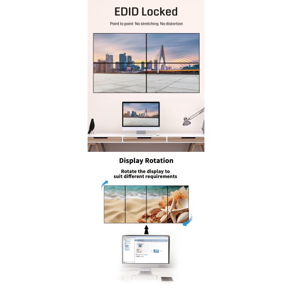 Buy Digital Signage Video Wall Controller with 4x HDMI 2.0 Output Interfaces and Fast 6ms Response Time at wholesale prices