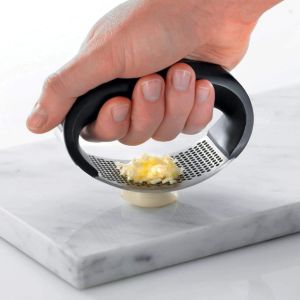 Stainless Steel Garlic Mincer Crusher and Peeler Garlic Press Rocker Kitchen