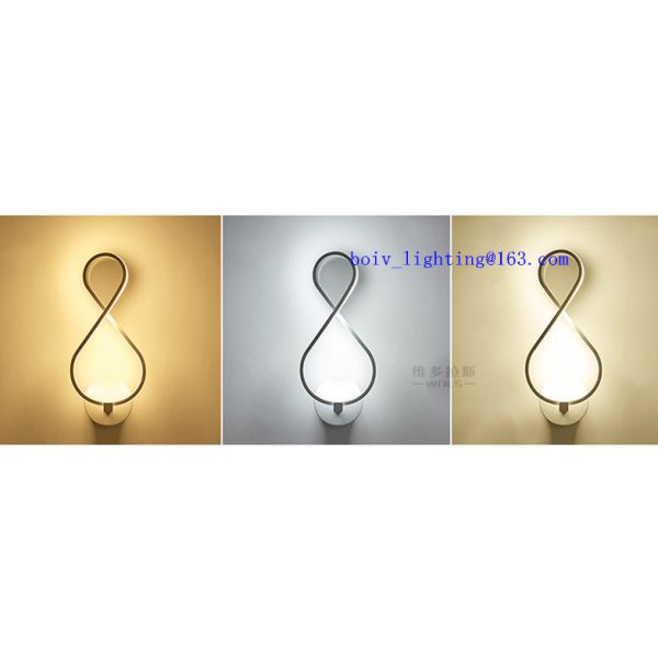 A 8 LED Wall Light Of Bedroom White Or Black Color Lamp Body