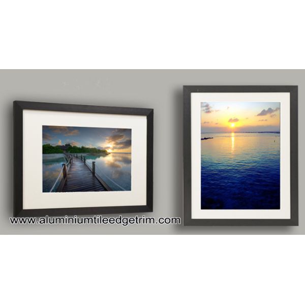 Brushed Black Aluminium Metal Picture Frames With 2 cm Flat Edge