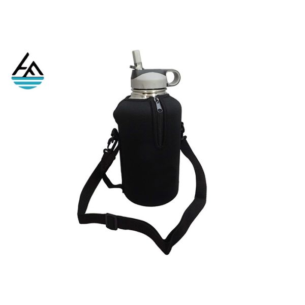 Buy Black Printed Zipper Neoprene Can Sleeve Washable Cup Cooler Bag at wholesale prices