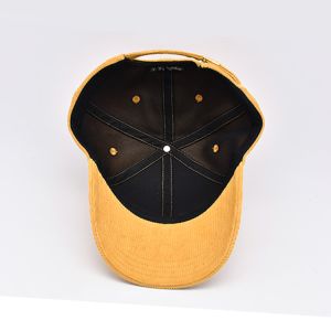 ODM Corduroy Fabric Embroidered Baseball Caps Custom Logo 58cm For Unisex