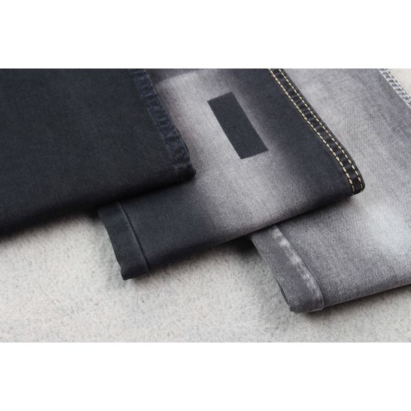 59" Width 10.9oz High Stretch Denim Fabric TR Sulfur Black Jeans