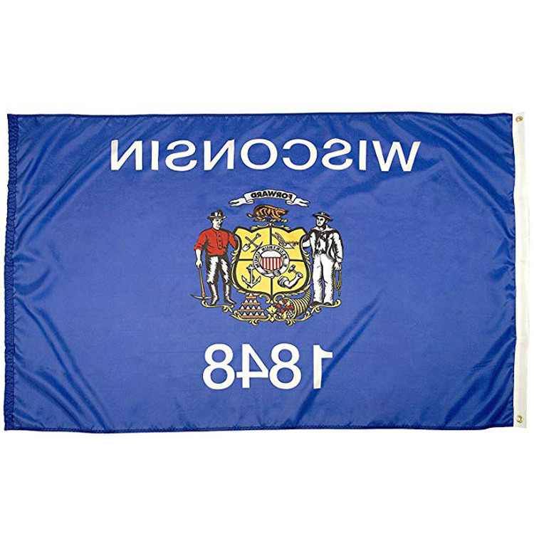 State of Wisconsin Flag 3x5 ft Outdoor Heavy duty Dupont Nylon US Flags Strong