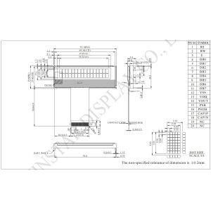 16*2 Character COG LCD Module 6800/SPI/I2C Interface 5*8 Dot 5V Monochrome