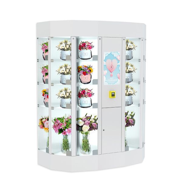Buy QR Pay Fresh Flower Vending Locker Coin Bill Card With Touch Screen at wholesale prices