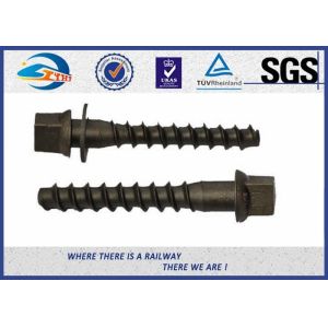 SS Thread Railway Sleeper Screws Zinc Plated / Railway Screw Spikes