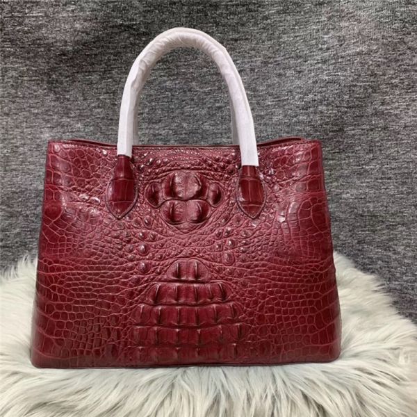 Authentic Alligator Skin Female White Purse Lady Three-way Handbag Genuine Crocodile Leather Women Single Shoulder Bag