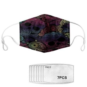 3D Sugar Skull Printed Reusable Face Mask Coverings