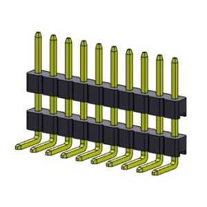 Pin Header Connector 2.00mm Single Row Stack R/A TYPE 1*2PIN To 1*40PIN H=2.00MM