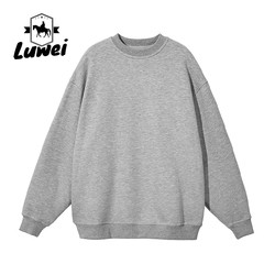 Custom Long Sleeve Solid Color Clothing Organic Embroidery Oversize Man Pullover