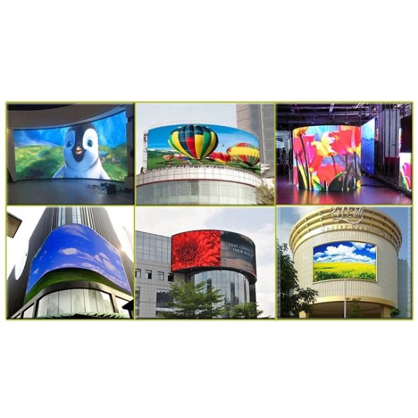 Curved Exterior Led Screen , P10 Outdoor Full Color Led Display Long Distance