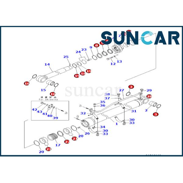 Buy 707-99-77160 7079977160 Arm Cylinder Seal Kit Komatsu For PC600LC-6A PC600-8 Arm Cylinder Service Kit at wholesale prices