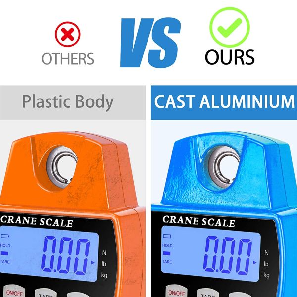 OCS-L Mini Digital Crane Scale Industrial Hook Weighing Scale High Accuracy Digital Load Cell 3*AAA Dry Battery Steel OEM 300KG