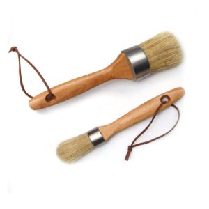 2PCS Chalk Paint Brush Set Round For Furniture Stencils