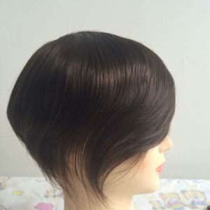 Elegant-wig top quality Indian remy hair piece super thin skin v-looped toupee