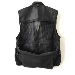 vest, photography vest, mens vest 037 in T/C 65/35 fabric, black color, fishing