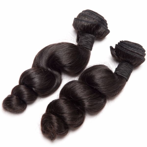 Buy Loose Wave Curly Human Hair Weave Bundles Silk Soft With Thick Full Ends at wholesale prices