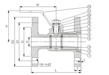 DN15 Reduced Bore One Piece Ball Valve Flange End With Manual Operated