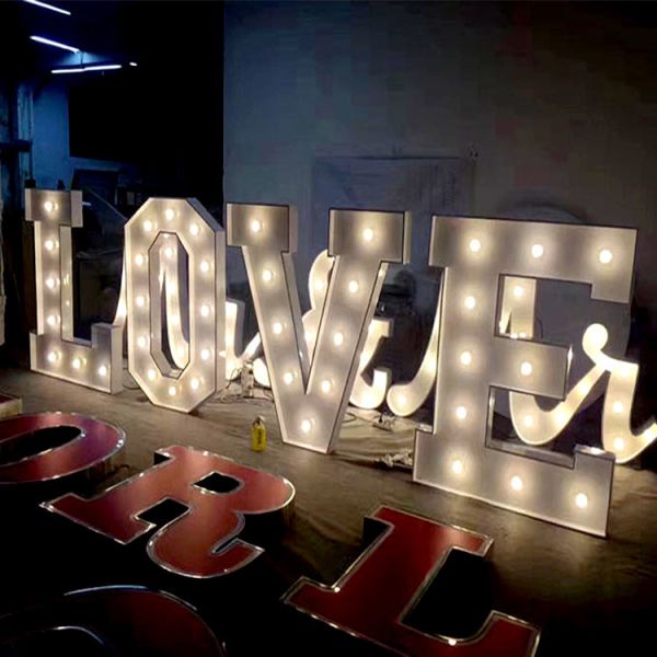 Buy Led Bulb 3ft 4ft Marquee Letter Sign Wedding Love Letters at wholesale prices