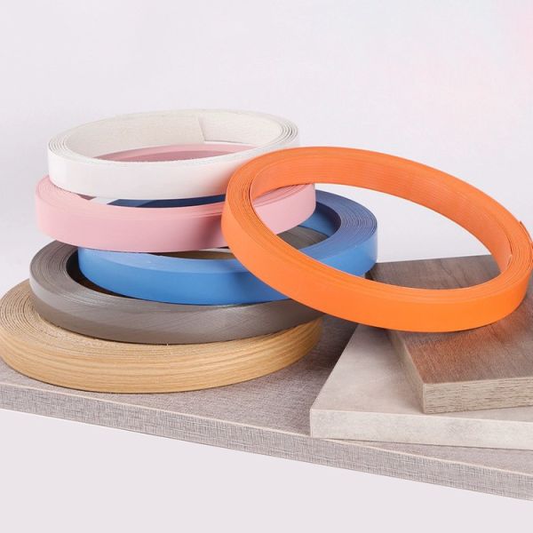 0.6mm 1 Mm Wood Grain PVC White Colored Furniture Edge Banding