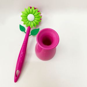 Flower Washing Dishes Brush 7x7x26cm 133g Kitchen Durable Bristles