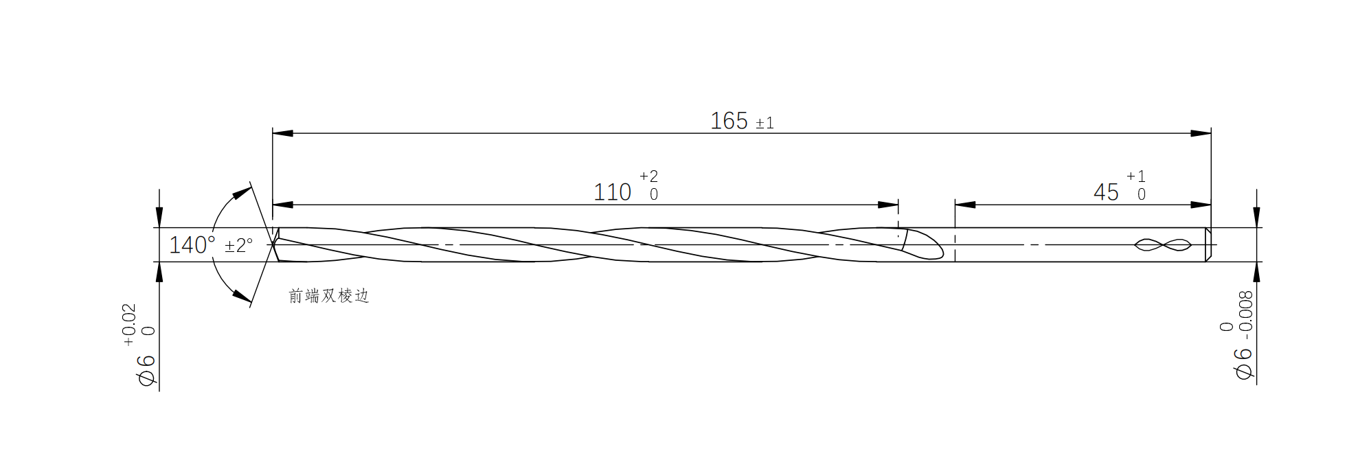 30D Carbide Deep Hole Drill Bit 6mm Long HRC60 For Steel Metal And CNC Machine
