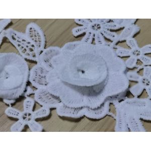 Watersoluble embroidery flower patches for clothes DTM Polyester Material