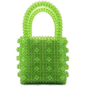 MIUCO WOMENS BEADED HANDBAGS HANDMADE WEAVE CRYSTAL PEARL TOTE BAGS