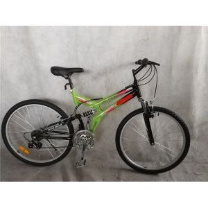 Steel Frame 18 Speed Downhill MTB Cycle Full Dual Suspension Mountain Bike 24