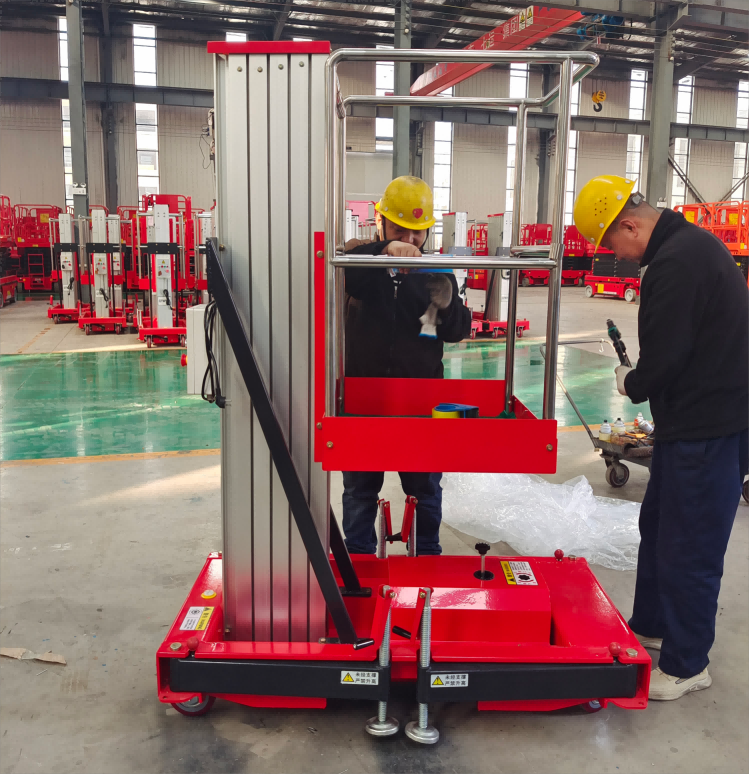 9 Meter Hydraulic Scissor Lift Platforms Aerial Lift Single Mast Electric Lift Table