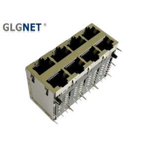 Phosphor Bronze Poe Plus Magnetics RJ45 Connector 2x4 Ports Side Entry