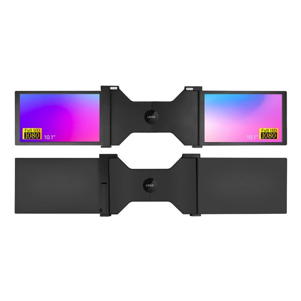 HDMI 10.1" Portable Tri Screen Monitor 9mm Thick For Laptop PC